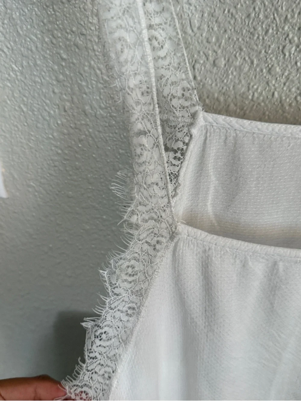 Free People White Lace-Trim Camisole